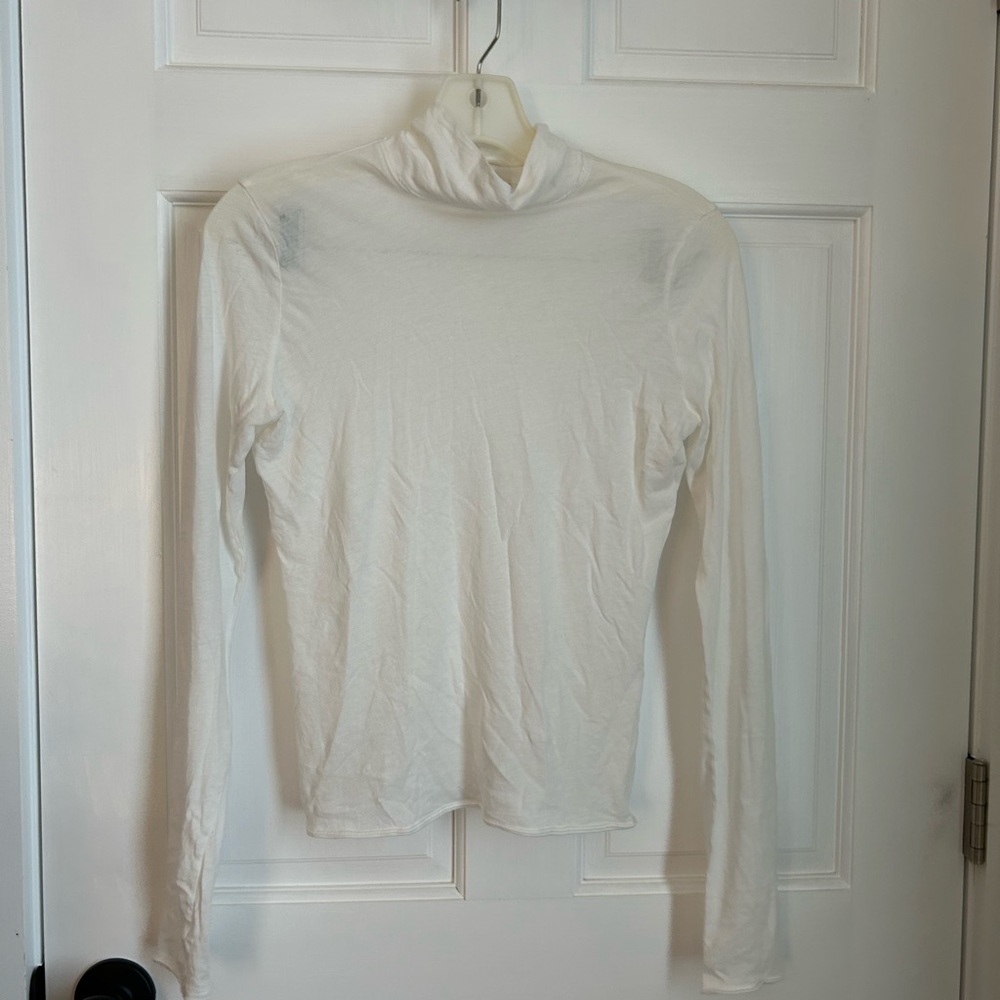 Rag & Bone White turtle neck long sleeve shirt - Sheer